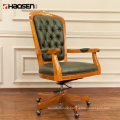 HAOSEN K204 high back swivel chair luxury office furniture leather wooden executive office chairs